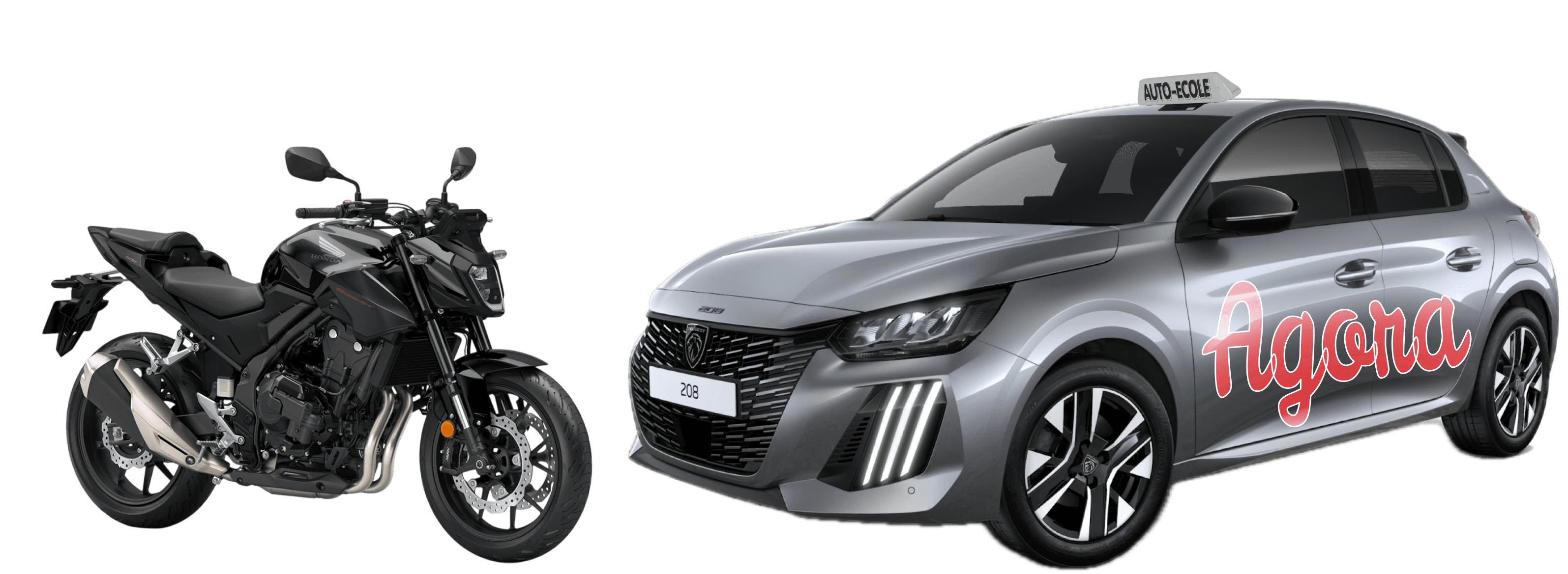 Moto de l'auto-école AGORA pour le permis A